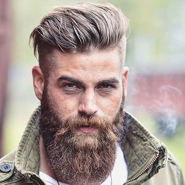 1. Semi-long on top with faded sides and a long beard