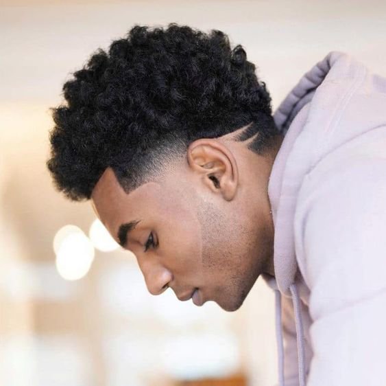 20 Fade Haircut with High Top Curls