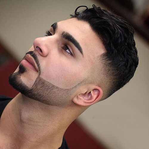 3 - Tousled low fade haircut with beard