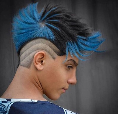 5 - Colorful Mohawk Fade Haircut