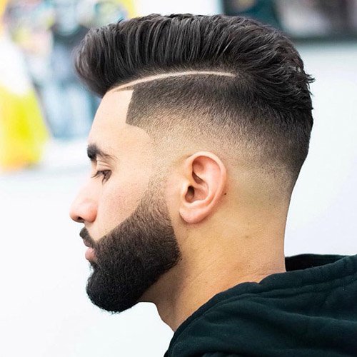 5 - Sharp haircut fade with beard