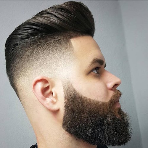 6 - Low fade haircut with full beard