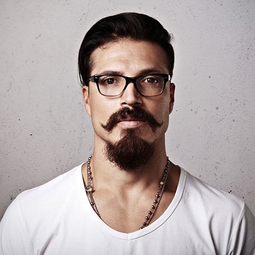 7. Van Dyke beard combined with hipster mustache