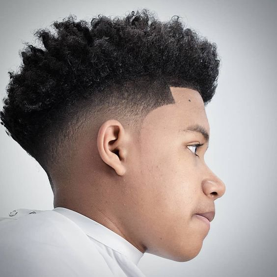 Afro Taper Fade Haircut for Teenagers