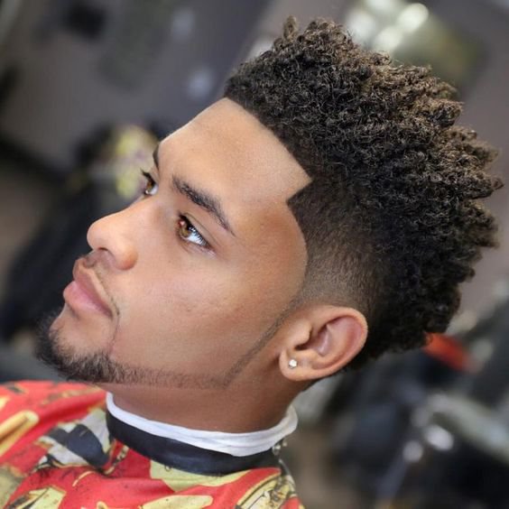 Box Temple Fade Afro Hairstyle