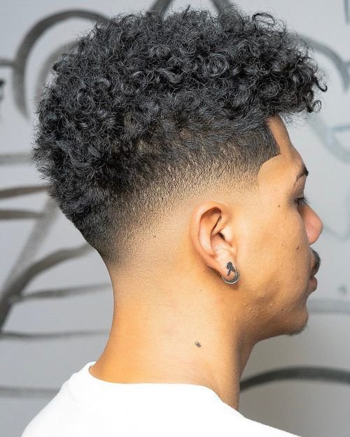Long Afro Temple Fade
