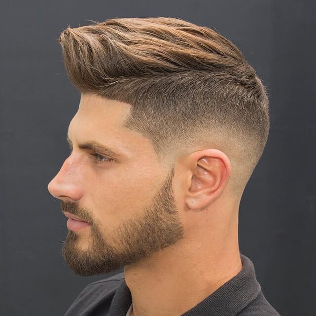 Low Fade Haircut with Medium Length Mohawk