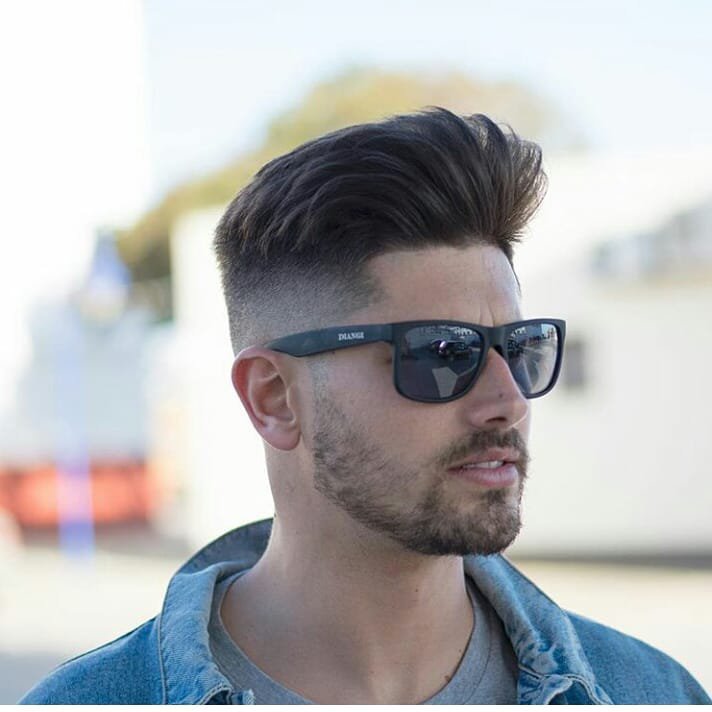 Classic Horizon Men Slick Back Hairstyle with Tapered Sides