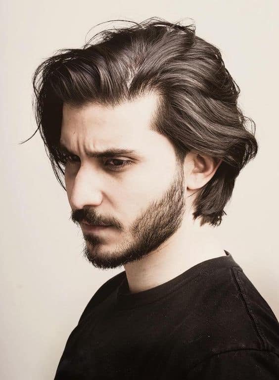 Long Hairstyles with Sweeping Bangs for a Men Professional Look